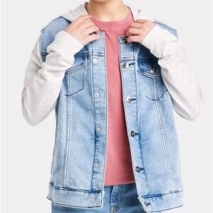 Boys girls Art Class Denim Hooded Jacket XXL 16/18 Country western Blue Jean New